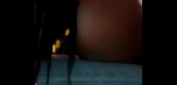  Long hair between her ass cheeks